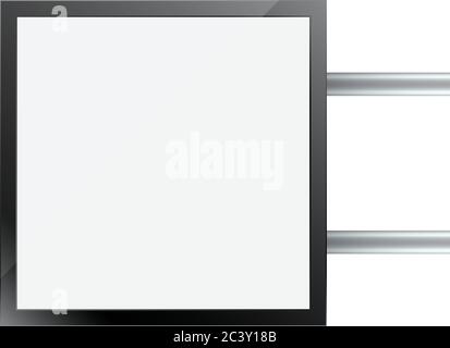 Cartello rettangolare con luce. Mockup casella di segno vettore Illustrazione Vettoriale