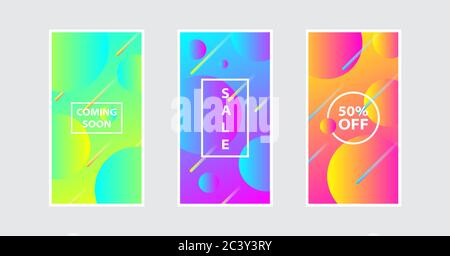 set di poster astratti e vivaci. sfondo con forme a gradiente colorate Illustrazione Vettoriale