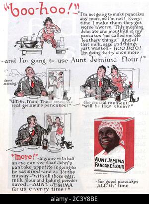 Aunt Jemima Pancake Flour Pubblicità, circa 1920 Foto Stock