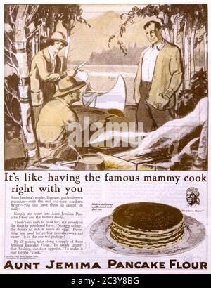 Aunt Jemima Pancake Flour Pubblicità, circa 1920 Foto Stock