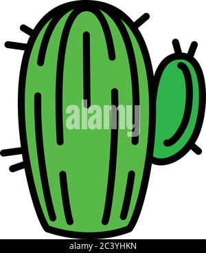 Icona cactus messicana. Contorno vettore cactus messicano icona per web design isolato su sfondo bianco Illustrazione Vettoriale