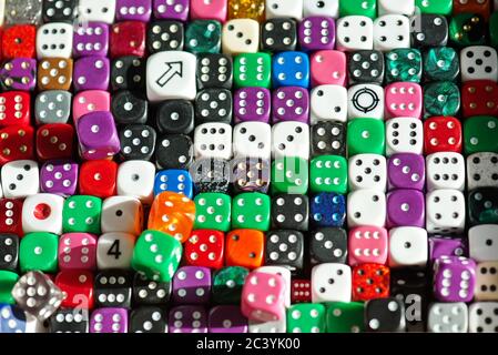 Dadi per il gioco, numero casuale Teoria. Foto Stock