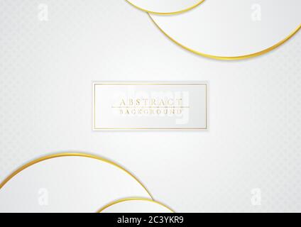 Forma circolare di lusso sovrapposizione del livello disegno sfondo bianco e stile di motivo. Illustrazione vettoriale. Illustrazione Vettoriale