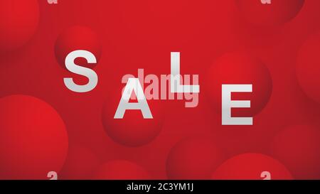 Banner di vendita su vettore palla rossa astratta sfondo Illustrazione Vettoriale