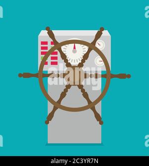 Volantino vettoriale piatto isolato su sfondo a colori Illustrazione Vettoriale