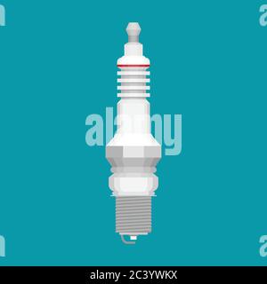Icona vettoriale piatta della candela dell'auto Illustrazione Vettoriale