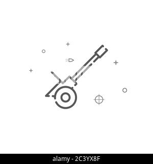 Pistola anti-aereo semplice icona di linea vettoriale. Simbolo, pittogramma, segno. Sfondo chiaro. Tratto modificabile Illustrazione Vettoriale