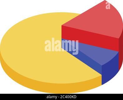 Icona grafico a torta delle imposte, stile isometrico Illustrazione Vettoriale