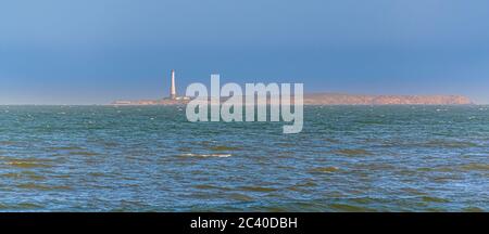 Lungamente distante tiro l'isola di lobos paesaggio, punta del este, uruguay Foto Stock