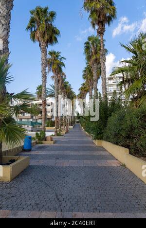 Edifici a Paphos sull'isola di Cipro. Il concetto di viaggio e turismo. Foto Stock