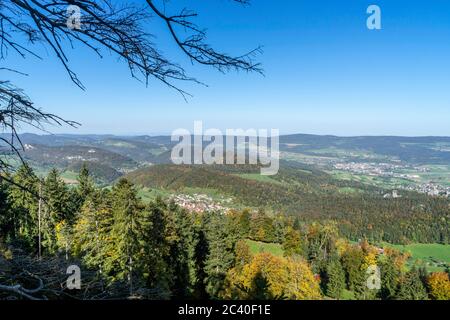 Sicht vom Stierenberg nach Grindel (Links) im Bereich im Bereich im Bereich. Foto Stock