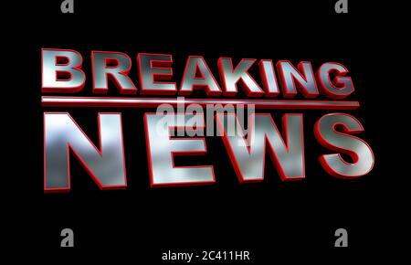 Rendering 3D di una grafica generica di trasmissione di notizie Foto Stock