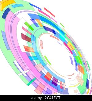 cerchio di forme geometriche colorate Foto Stock