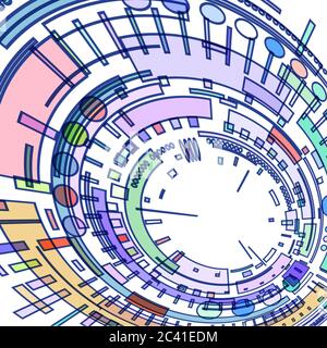 cerchio di forme geometriche colorate Foto Stock
