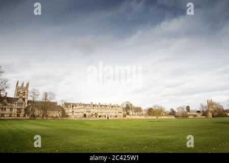 parco e area giochi del Merton College. Oxford University, Oxford, Inghilterra Foto Stock