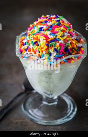 Mint chocolate chip ice cream Foto Stock