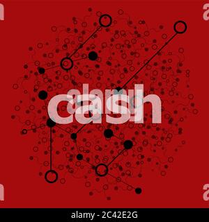 SMS Cash. Concetto di business . Sfondo astratto con punti e linee di collegamento Foto Stock