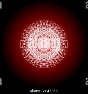 Elementi spirografici Mandala guiiloche per modelli di disegno filigrane di certificati, voucher, banconote e inviti Foto Stock