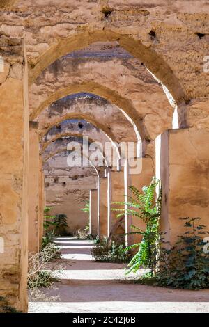 Il complesso di edifici Heri es-Souani è patrimonio dell'umanità dell'UNESCO a Meknes, Marocco Foto Stock