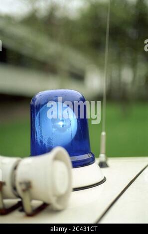 Luce blu - macchina della polizia - Germania Foto Stock