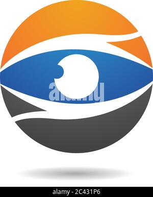 Modello di logo oculare disegno di illustrazione di icone vettoriali Illustrazione Vettoriale