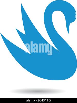 Logo Swan modello icona vettore disegno illustrazione Illustrazione Vettoriale