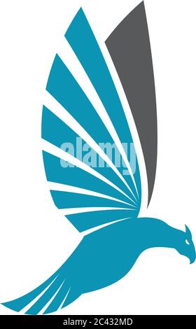 Falcon Eagle Bird modello Logo icona vettore Illustrazione Vettoriale