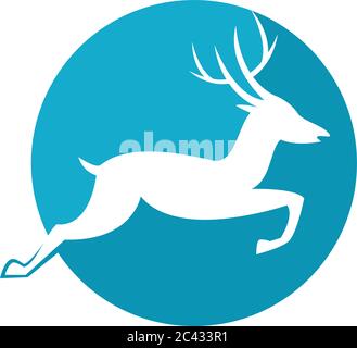 Deer Logo Template vector illustration Illustrazione Vettoriale