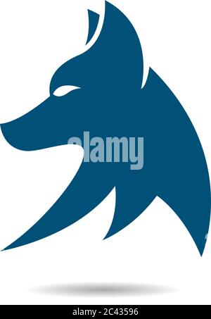 Disegno dell'illustrazione dell'icona vettoriale del modello del logo Wolf Illustrazione Vettoriale