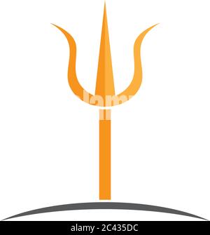 Il logo tridente Modello icona vettore illustration design Illustrazione Vettoriale