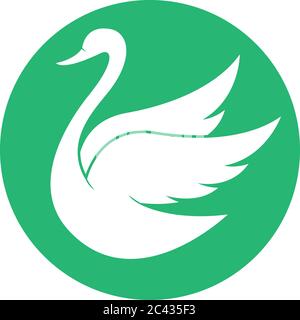 Logo Swan modello icona vettore disegno illustrazione Illustrazione Vettoriale