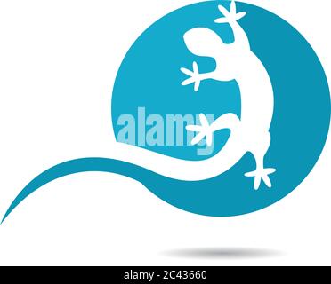 Modello di logo con illustrazione vettoriale Lizard Illustrazione Vettoriale