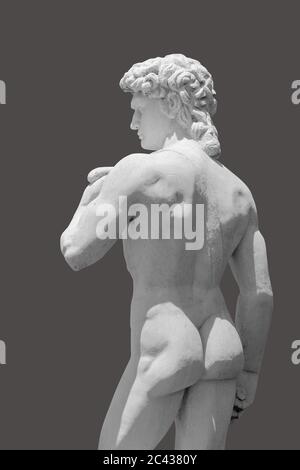 Sfondo nero, scultura David, Michelangelo 1501-1504 Foto Stock