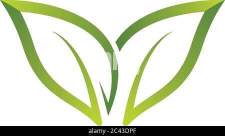 Icona vettore modello logo foglia Illustrazione Vettoriale