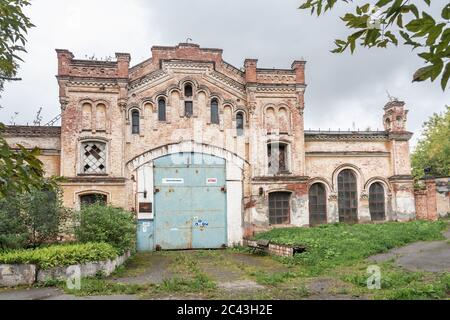 Costruzione di officina meccanica di impianti di vecchia miniera e metallurgici Foto Stock