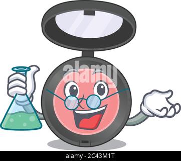 Super Genius Professore di rosa blusher Caricature personaggio lavorando su un laboratorio Illustrazione Vettoriale