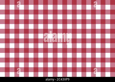 Classico gingham rosso quadrato villaggio modello. Vettoriale scacchiera modello senza giunture per tessuto, biancheria da tavolo da picnic. Illustrazione grpahic Illustrazione Vettoriale