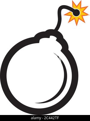 Illustrazione dell'icona del logo della bomba nucleare Illustrazione Vettoriale