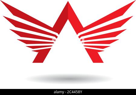 Modello logo Wing icona vettoriale Illustrazione Vettoriale