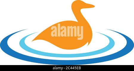 Immagine dell'icona vettoriale del modello del logo Duck Illustrazione Vettoriale