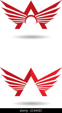 Modello logo Wing icona vettoriale Illustrazione Vettoriale