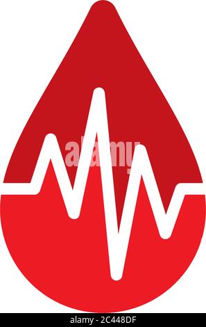 Disegno dell'icona vettoriale del modello del logo del sangue Illustrazione Vettoriale