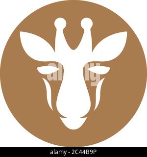 Modello di logo Giraffe disegno di illustrazione di icone vettoriali Illustrazione Vettoriale