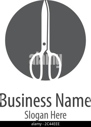 Immagine vettoriale del modello icona del logo a forbice Illustrazione Vettoriale