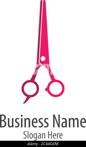 Modello di logo a forbice disegno di illustrazione di icone vettoriali Illustrazione Vettoriale