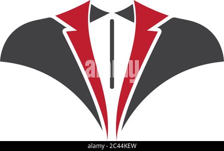 Modello di logo Tuxedo disegno di illustrazione di icone vettoriali Illustrazione Vettoriale