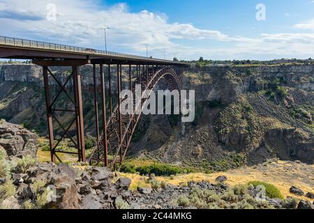 USA, Idaho, Twin Falls, Perrine Bridge nel Canyon del fiume Snake Foto Stock