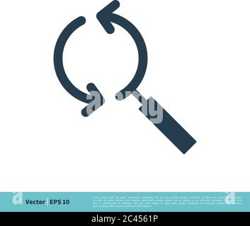 Icona lente di ingrandimento modello logo vettoriale disegno di illustrazione. EPS vettoriale 10. Illustrazione Vettoriale