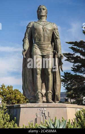 Statua di Cristoforo Colombo a San Francisco, California, Stati Uniti. Foto Stock