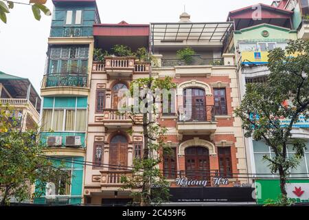 HANOI, VIETNAM, 19 MARZO 2017: Un primo piano di architettura in Hanoi Vietnam Foto Stock